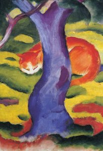 Cat behind tree, 50x70 cm بواسطة فرانز مارك
