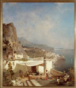 خليج نابولي. لوحة لفرانز ريتشارد أونتربيرجر (1838-1902) إي سي. بيل. بواسطة فرانز ريتشارد أونتربيرجر