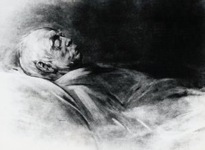 أوتو فون بسمارك (1815-1898) على فراش الموت بواسطة فرانز سيراف فون لينباخ