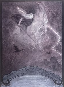 أودين ، رسم توضيحي لـ "The Ring of the Niebelungen" بقلم ريتشارد فاغنر (1813-1883) ، حوالي عام 1914 (ليثو ملون)