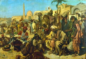 "سوق في القاهرة" أواخر القرن التاسع عشر بواسطة فرانز ثيودور وربيل