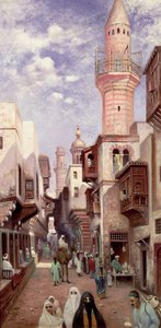 مشهد شارع عربي بواسطة فرانز فيلهلم أوديلمارك