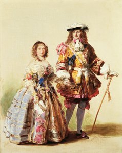 الملكة فيكتوريا والأمير ألبرت يرتديان ملابس ترميم الكرة في عام 1851 ، رسمها فرانز زافير وينترهالتر (1805-1873) بواسطة فرانز كزافييه وينترهالتر
