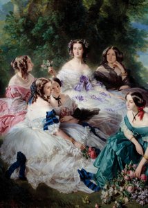 يحيط The Impress Eugenie (1826-1920) في عام 1855 بسيدات الشرف في قصر التفاصيل ، ويمثلن أميرة Essling ، وبارونة الأحجار ، و Viscountess Lezay-Marnesia ، والإمبراطور على القمة باللون الأبيض وماركيز مونتيبيلو في ال بواسطة فرانز كزافييه وينترهالتر