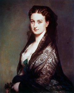 المجهول لديه لوحة مانتيلا لفرانز كزافييه وينترهالتر (1806-1873). 1869. خافت. 0.80 × 0.65 م. كومبين ، متحف القلعة بواسطة فرانز كزافييه وينترهالتر