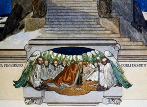 And new progeny descends from heaven, Purgatory, canto XXII, Divine Comedy of Dante Alighieri, illustration by Franz von Bayros (1866-1924), Vienna