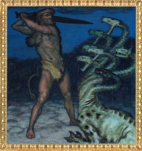 هرقل وهيدرا - Peinture de Franz Ritter von Stuck (1863-1928) - 1915 - ألوان Syntonos على قماش - متحف Villa Stuck بواسطة فرانز فون ستاك