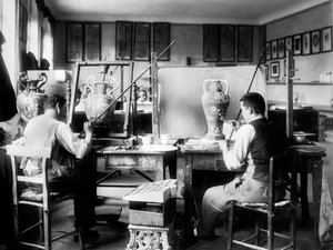 مصممون في مصنع جينوري ، في دوشيا بالقرب من فلورنسا ، 1937 (صفيحة زجاجية)