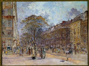 Le boulevard des Italians in Paris لوحة لفريدريك أناتول هوبرون (1851-1908) 1902 صن. 0،55x0،73 م باريس ، متحف كارنافالي - Boulevard des Italians في باريس. لوحة لفريدريك أناتول هوبرون (1851-1908)
