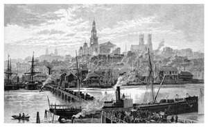 ميناء دارلينج ، من بيرمونت ، سيدني ، نيو ساوث ويلز ، أستراليا ، 1886.