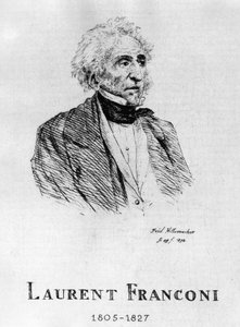 السيرك: Eau forte by Frédéric Hillemacher ، صورة للوران فرانكوني (1805-1827) - في "سيرك فرانكوني".