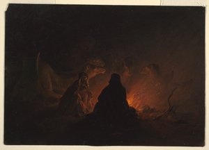 رسم، بدو في المخيم ليلاً، فبراير أو مارس 1868 بواسطة كنيسة فريدريك إدوين