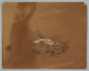 رسم، جسر فوق نهر كومبيما في إيباكيه، كولومبيا، 16 يوليو 1853 بواسطة كنيسة فريدريك إدوين
