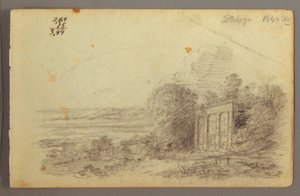 رسم، خراب كلاسيكي، أشجار، 1844 بواسطة كنيسة فريدريك إدوين