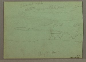 رسم، سماء ملبدة بالغيوم فوق التلال، أغسطس 1871 بواسطة كنيسة فريدريك إدوين