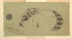 رسم، شظايا عمود وجزء من عمود وجزء من عمود في أثينا، أبريل 1869 بواسطة كنيسة فريدريك إدوين