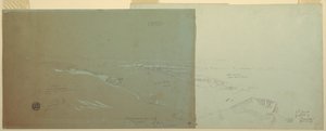 رسم، دمشق، سوريا، مرئي من الشمال الغربي، الجزء 2، أبريل أو مايو 1868 بواسطة كنيسة فريدريك إدوين