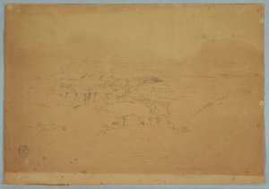 الرسم، الرسم.  تخطيطات.  منظر طبيعي، "بالقرب من تاكونغا"، الإكوادور، 17 يونيو، 1857 بواسطة كنيسة فريدريك إدوين