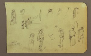 رسم، أشكال، الأشكال، الوجه الخلفي: شكل، منظر طبيعي، 1883 بواسطة كنيسة فريدريك إدوين