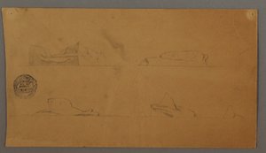 رسم، الجبال الجليدية العائمة، ربما عام 1859 بواسطة كنيسة فريدريك إدوين