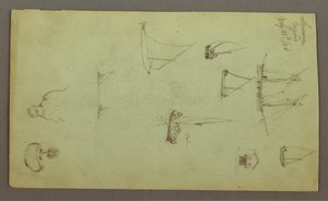 رسم، رأس رجل، رجل يدخن، دراسات المراكب الشراعية، منزل، 27 مايو، 1868 بواسطة كنيسة فريدريك إدوين