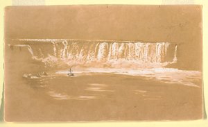 رسم، شلال حدوة الحصان من الشمال، نياجرا، سبتمبر 1858 بواسطة كنيسة فريدريك إدوين