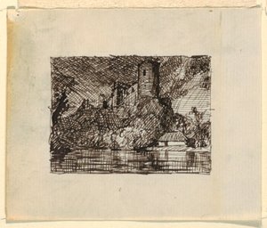 رسم، منظر طبيعي خيالي مع، حوالي 1870-1873 بواسطة كنيسة فريدريك إدوين