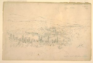 رسم، بحيرات بالقرب من المنزل الجبلي، سبتمبر 1844 بواسطة كنيسة فريدريك إدوين