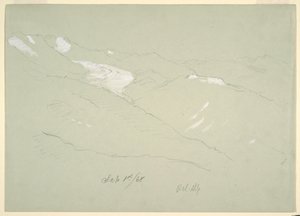 رسم، منظر طبيعي في جبال بيرنيز آبلز، بالقرب من بيل آلب، سويسرا، سبتمبر 1868 بواسطة كنيسة فريدريك إدوين
