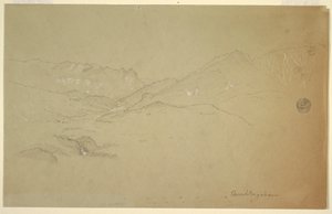 رسم، منظر طبيعي بالقرب من بيرشتسغادن، يونيو - يوليو 1868 بواسطة كنيسة فريدريك إدوين