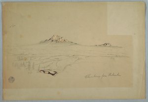 رسم، جبل تشيمبورازو، منظر من ريوبامبا، الإكوادور، يوليو 1857 بواسطة كنيسة فريدريك إدوين