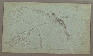 رسم، قمم الجبال، يوليو ربما عام 1868 بواسطة كنيسة فريدريك إدوين