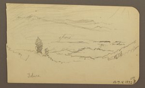 رسم، منظر طبيعي للجبال، تولوكا؛ في الخلفية: جبل، تولوكا، 20 أبريل 1885 بواسطة كنيسة فريدريك إدوين
