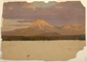 رسم، جبل كاتاهدين من بحيرة كاتاهدين، 1878 بواسطة كنيسة فريدريك إدوين