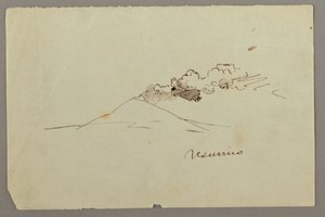 رسم، جبل فيزوف مع دخان، ربما 1868-1869 بواسطة كنيسة فريدريك إدوين