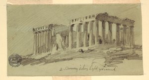 رسم، البارثينون، أثينا من الجنوب الشرقي، أبريل 1869 بواسطة كنيسة فريدريك إدوين