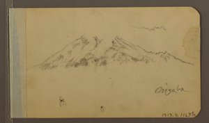 رسم، قمة جبل أوريزابا، الشكل؛ في الجهة المقابلة: سهل وسلاسل جبلية، 1889 بواسطة كنيسة فريدريك إدوين