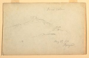 رسم، بركان بوريسي يُرى من بوبايان، كولومبيا، 9 أغسطس 1853 بواسطة كنيسة فريدريك إدوين