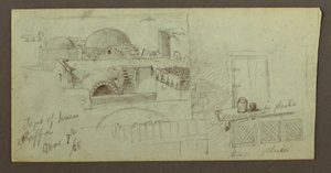 رسم، أسطح تطل على البحر، مدخل منزل، 7 مارس، 1868 بواسطة كنيسة فريدريك إدوين