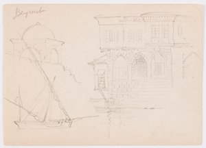 رسم تخطيطي لهيكل مقبب وسفينة ومنزل فخم، يناير 1868 بواسطة كنيسة فريدريك إدوين