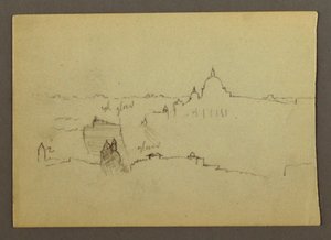 رسم، كاتدرائية القديس بطرس من الشمال في مواجهة تلال روما وأفق روما، يناير 1869 بواسطة كنيسة فريدريك إدوين