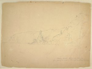 رسم، "صخرة التمثال"، سبتمبر 1851 بواسطة كنيسة فريدريك إدوين