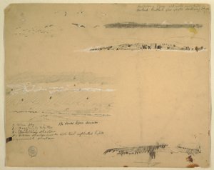 رسم، دراسات عن النوارس والساحل الصخري والسماء الملبدة بالغيوم، غريت منان، كندا، سبتمبر 1851 بواسطة كنيسة فريدريك إدوين