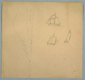 رسم، دراسات عن المناظر الطبيعية والسفن، 1850-1851 بواسطة كنيسة فريدريك إدوين