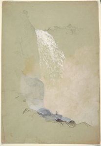 رسم، دراسة لشلالات تيكينداما بالقرب من بوغوتا، كولومبيا، يوليو 1853 بواسطة كنيسة فريدريك إدوين