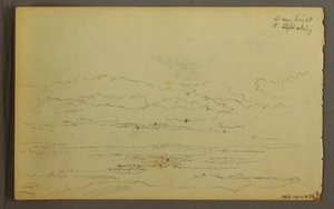رسم، غروب الشمس خلف التلال المنخفضة، 1845 بواسطة كنيسة فريدريك إدوين