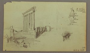 رسم، معبد جوبيتر عند شروق الشمس، بعلبك، 7 مايو، 1868 بواسطة كنيسة فريدريك إدوين