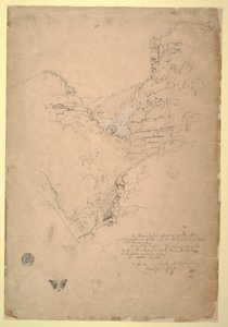 رسم، شلالات تيكينداما بالقرب من بوغوتا، كولومبيا، 1853 بواسطة كنيسة فريدريك إدوين