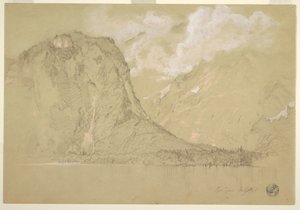 رسم، شلالات كونيغسي وشلالات شرينباخ، يوليو 1868 بواسطة كنيسة فريدريك إدوين