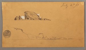 رسم، جبلان جليديان، 4 يوليو، 1859 بواسطة كنيسة فريدريك إدوين
